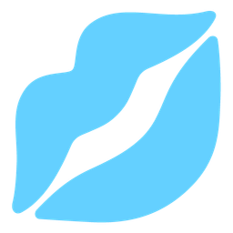 light blue heart and kiss mark