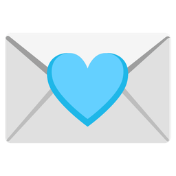 Light blue heart and Love letter