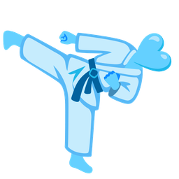 light blue heart and martial arts uniform