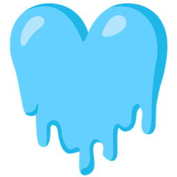 Light blue heart and Melting face