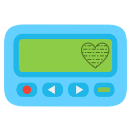 light blue heart and pager