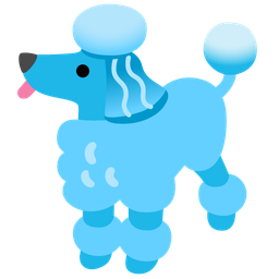light blue heart and poodle