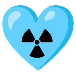 light blue heart and radioactive