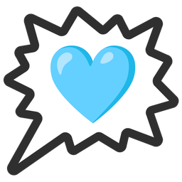 light blue heart and right anger bubble