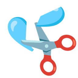 light blue heart and scissors