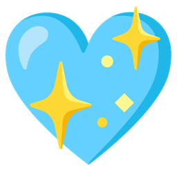 light blue heart and sparkling heart