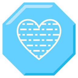 light blue heart and stop sign