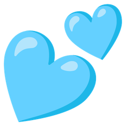 light blue heart and two hearts