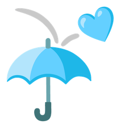 light blue heart and umbrella