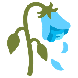 light blue heart and wilted flower