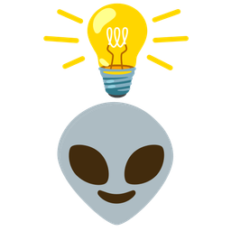 light bulb and alien