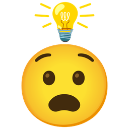 light bulb and anguished face