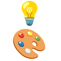 Light bulb and Artist palette