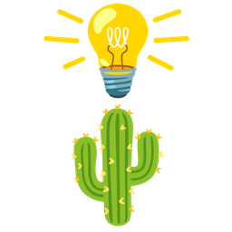 light bulb and cactus