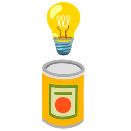 Light bulb and Canned food