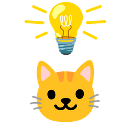 light bulb and cat face
