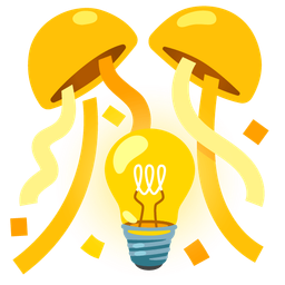 Light bulb and Confetti ball