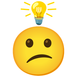 light bulb and confused face