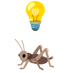 light bulb and cricket