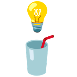 Light bulb and Cup with straw