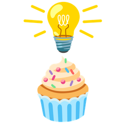 Light bulb and Cupcake
