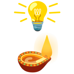 Light bulb and Diya lamp