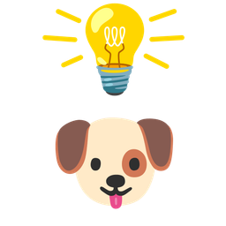 light bulb and dog face