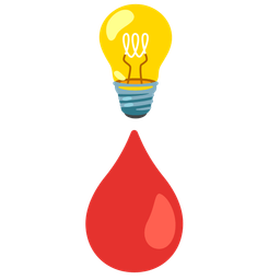 Light bulb and Drop of blood