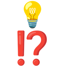 Light bulb and Exclamation question mark