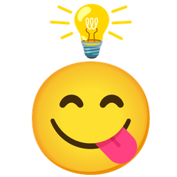 Light bulb and Face savoring food