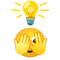 light bulb and face with peeking eye