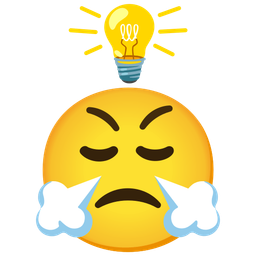 light bulb and face with steam from nose