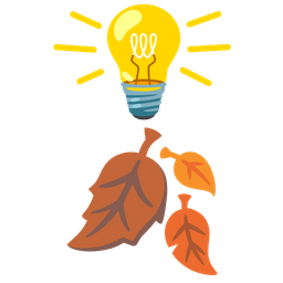 light bulb and fallen leaf