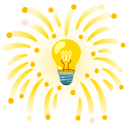 Light bulb and Fireworks