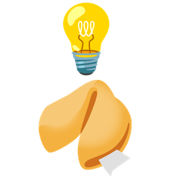 Light bulb and Fortune cookie