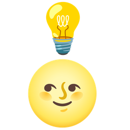 Light bulb and Full moon face