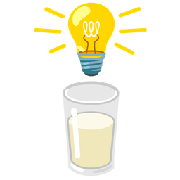 Light bulb and Glass of milk