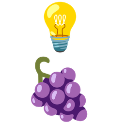 light bulb and grapes