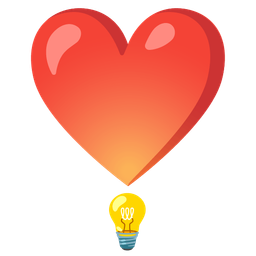 light bulb and heart exclamation