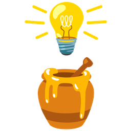Light bulb and Honey pot