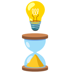 Light bulb and Hourglass done