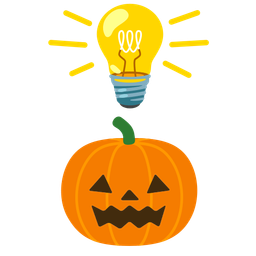 Light bulb and Jack-o-lantern