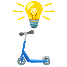 Light bulb and Kick scooter