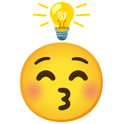 Light bulb and Kissing face with closed eyes