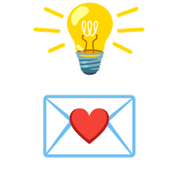 light bulb and love letter