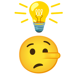 light bulb and lying face