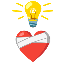 light bulb and mending heart