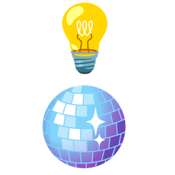 Light bulb and Mirror ball