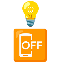 Light bulb and Mobile phone off