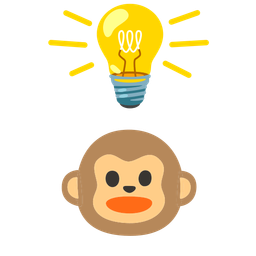 light bulb and monkey face